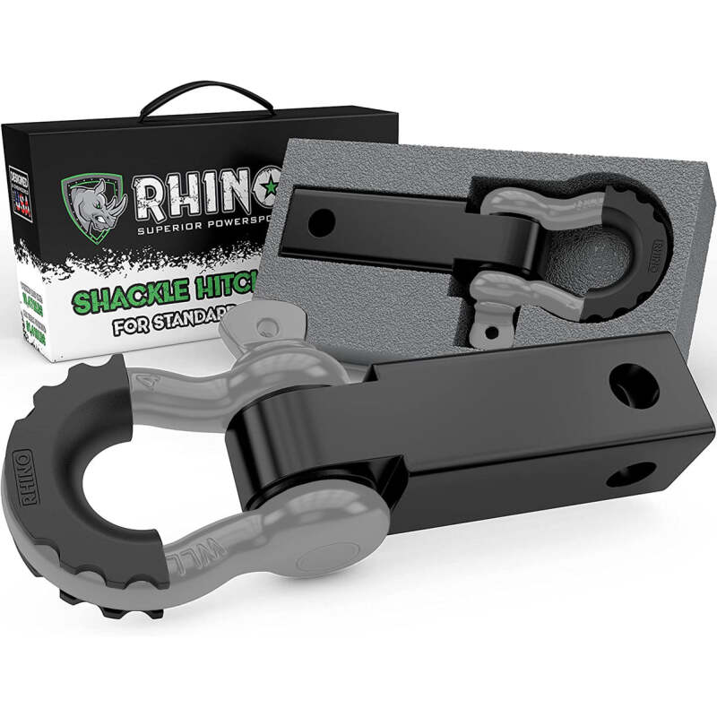 Rhino USA Shackle Hitch Receiver W/ D-Ring (Black)