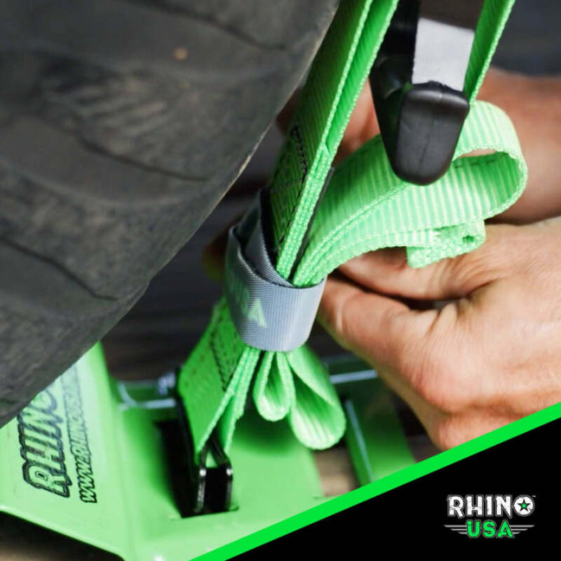 Rhino USA Utv Wheel Chock Tie-Down Kit (4-Wheel Kit) (Green)