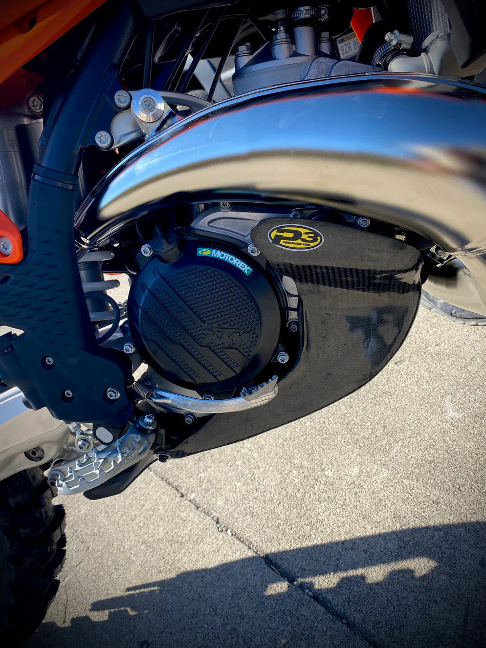 P3 Carbon Fiber Skid Plate 2025+ KTM/Husky/GasGas 250/300 w/ Linkage | 301085