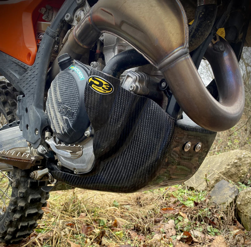 P3 Carbon Skid Plate 2025+ KTM/Husky/GasGas 4T w/ Linkage | 301097