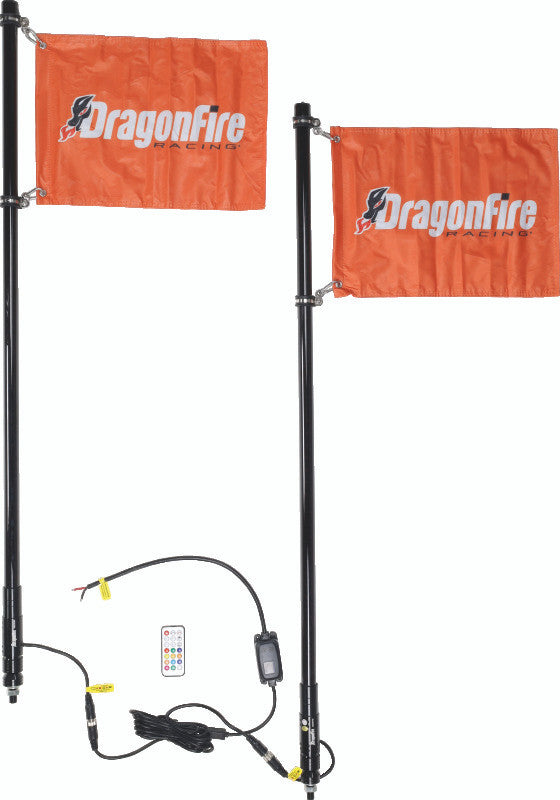 Dragonfire Spiral LED Whip Flags