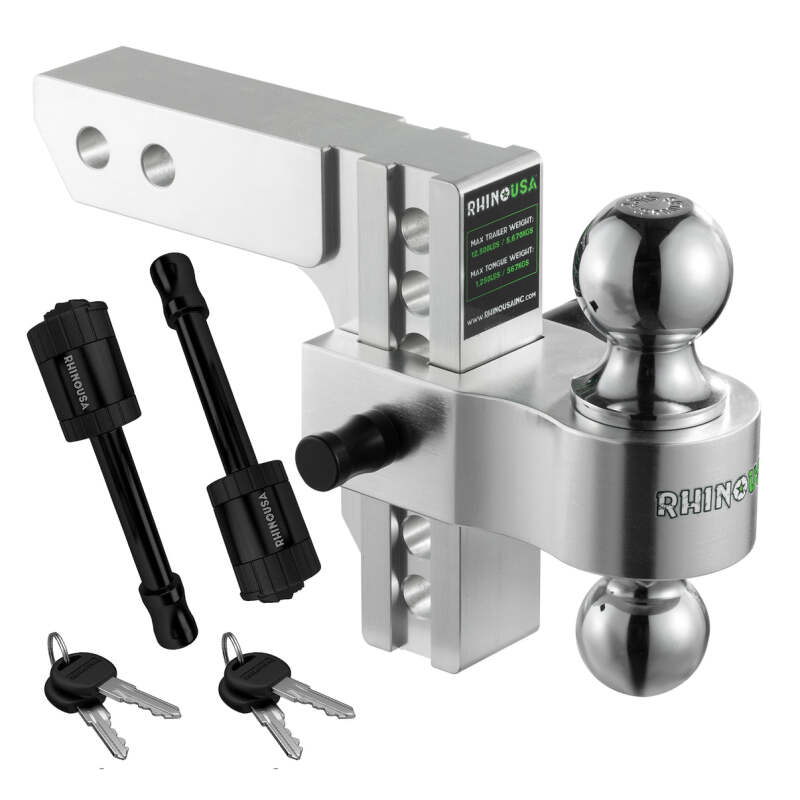 Rhino USA 6In Heavy Duty Drop Hitch - 2In (Black)