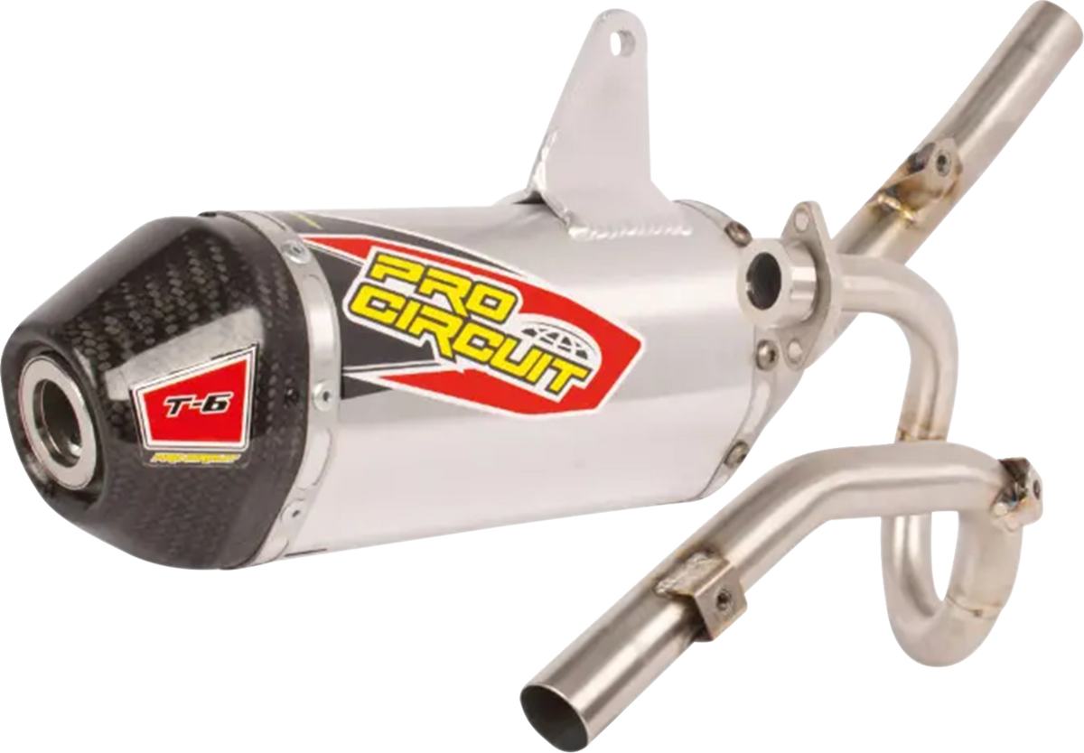 PRO CIRCUIT T-6 Exhaust System - Stainless Steel/Carbon Fiber - KLX 140 0122014FT
