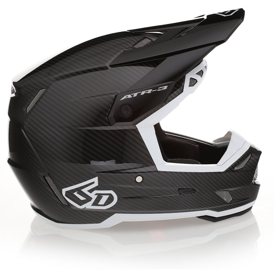 6D ATR-3 Solid Carbon Composite Moto Helmet