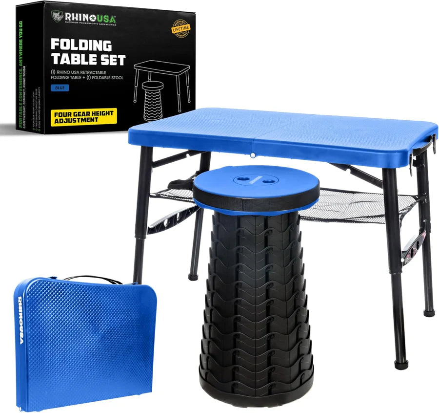 Rhino USA Folding Camping Table & Stool Set