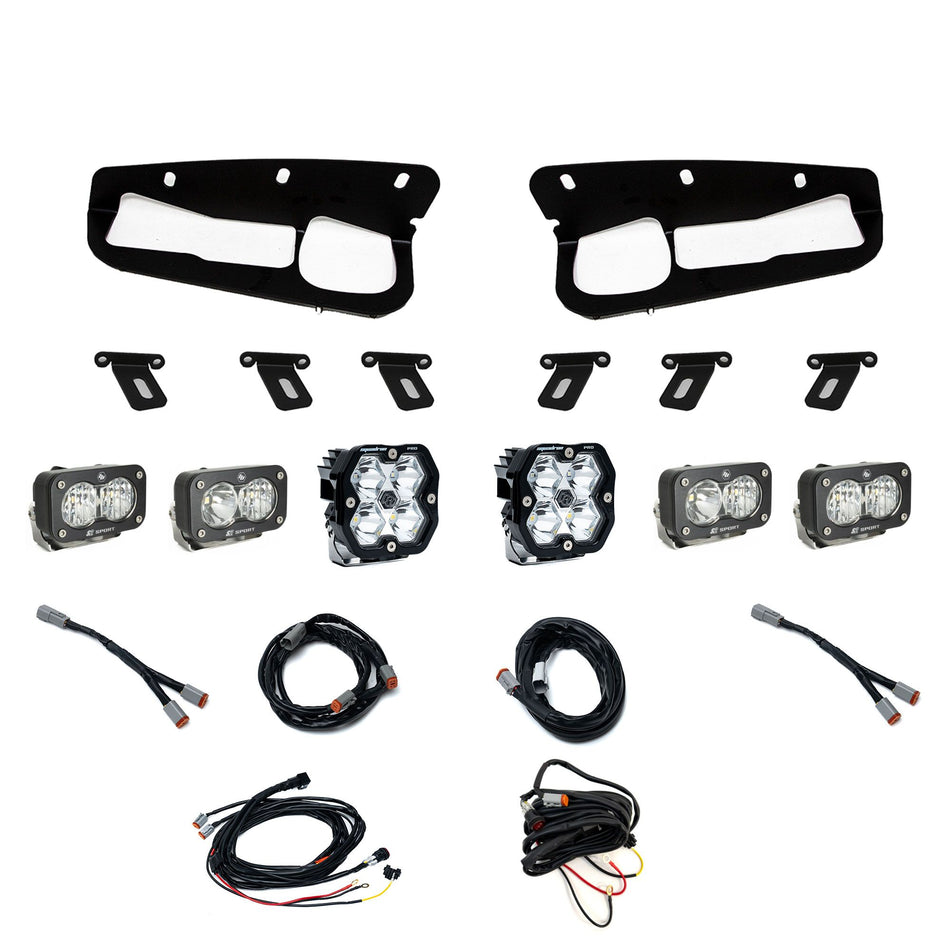 Baja Designs Squadron 2.0 Pro/Dual S2 Sport Fog Pocket Light Kit Ford 2021-26 Bronco/Raptor w/ Steel Bumper