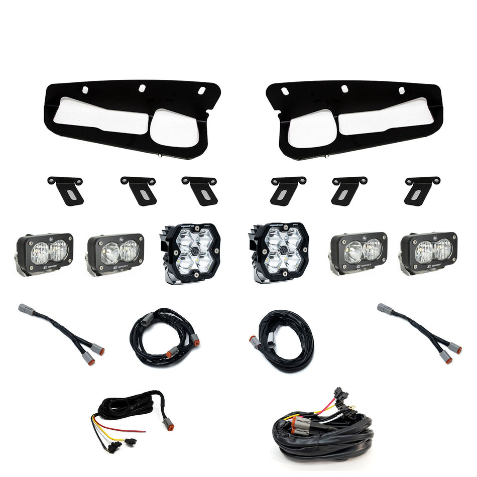 Baja Designs Squadron 2.0 Pro/Dual S2 Sport Fog Pocket Light Kit Ford 2021-26 Bronco/Raptor w/ Steel Bumper