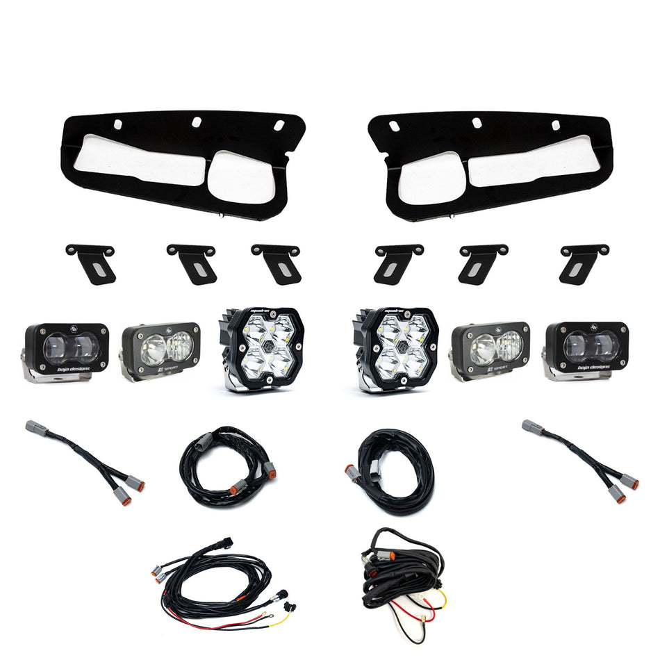 Baja Designs Squadron 2.0 Sport/S2 Sport/S2 SAE "Sportman" Fog Pocket Light Kit Ford Bronco/Raptor w/ Steel Bumper
