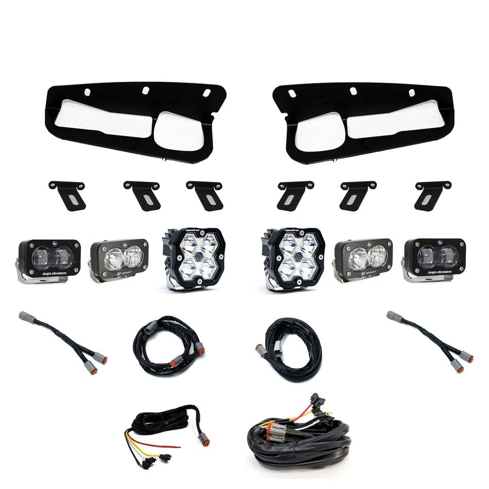 Baja Designs Squadron 2.0 Sport/S2 Sport/S2 SAE "Sportman" Fog Pocket Light Kit Ford Bronco/Raptor w/ Steel Bumper