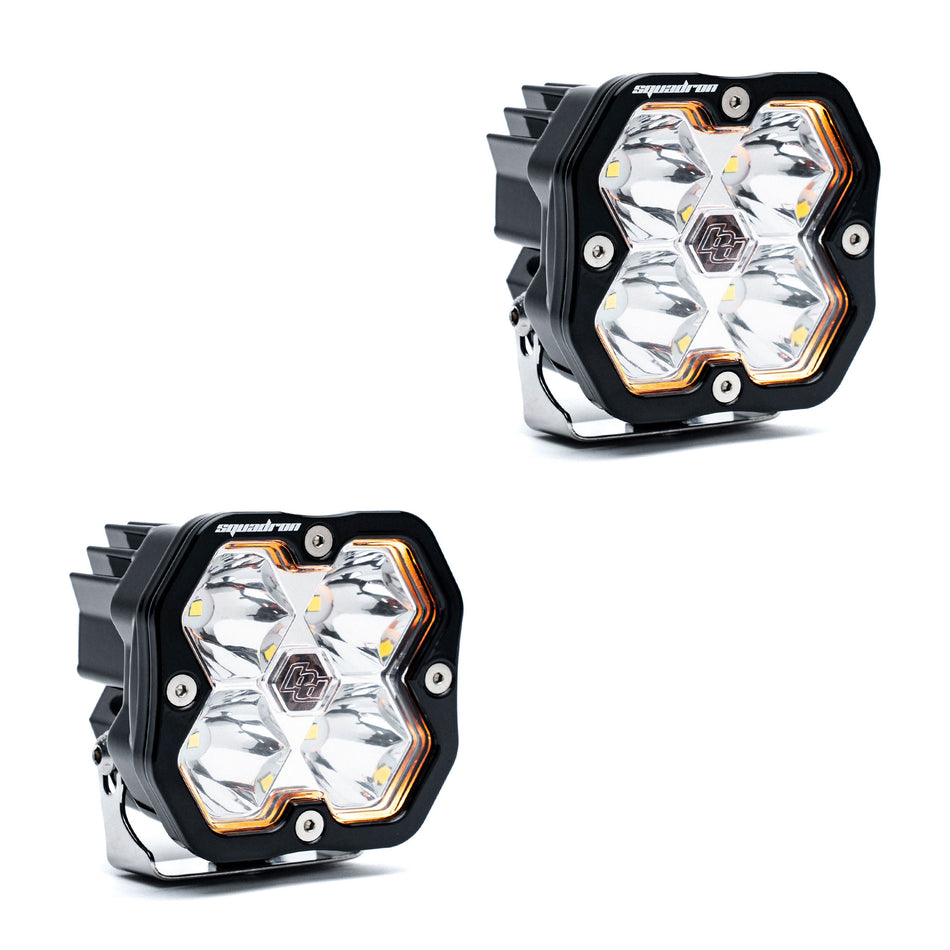 Baja Designs Squadron 2.0 Sport Black Universal LED Auxiliary Light Pod Pair