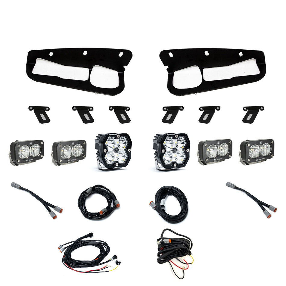 Baja Designs Squadron 2.0 Sport/Dual S2 Sport "Sportmen" Fog Pocket Light Kit Ford Bronco/Raptor w/ Steel Bumper