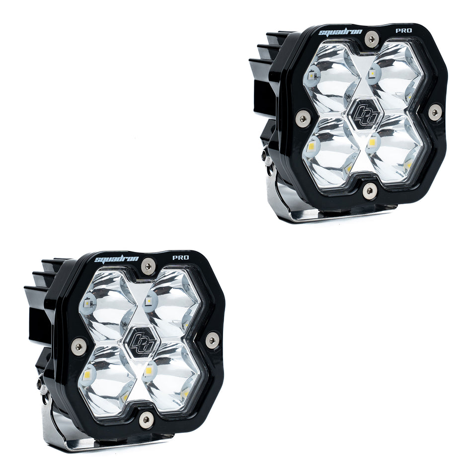 Baja Designs Squadron 2.0 Pro Black Universal LED Auxiliary Light Pod Pair