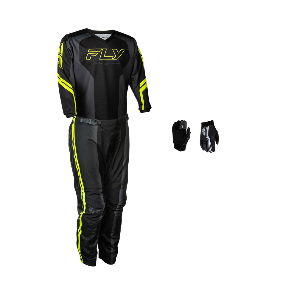 Fly Racing Youth F-16 Raze Gearset - Black/Grey