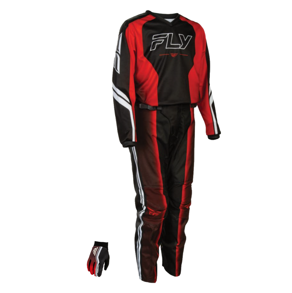 Fly Racing Youth F-16 Raze Gearset - Black/Red/White
