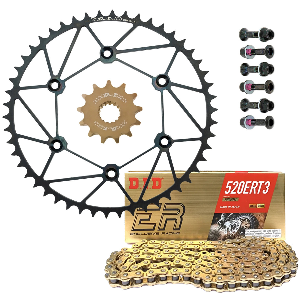 Dirt Tricks Front & Rear Sprockets &  D.I.D ERT3 or ERVT X-Ring Chain Kit fits Honda CRF450R