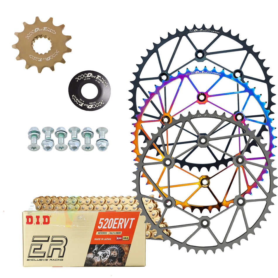 Dirt Tricks Sprockets &  D.I.D ERVT X-Ring Chain Kit fits KTM Husqvarna Gas-Gas 125-501
