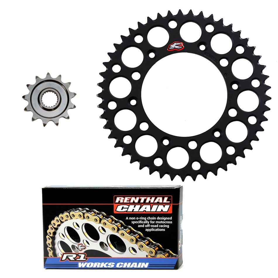 Renthal Ultralight Front & Rear Sprocket & R1 or R3 Chain &  Kit Kawasaki KX250F KX250X KX250 4T
