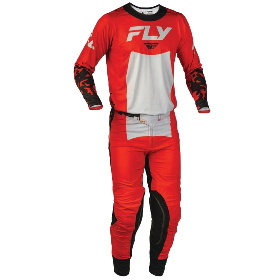 Fly Racing 2027 Youth Lite Flake Gearset - Red/Grey/Black