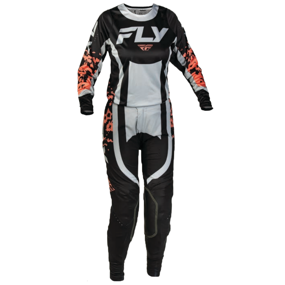 Fly Racing 2027 Women's Lite Flake Gearset - Black/Light Grey/Coral