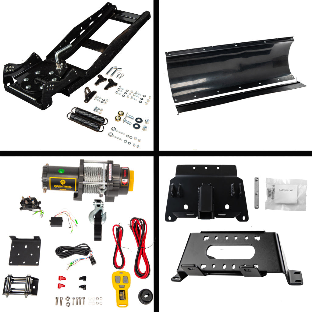 Open Trail Snowplow Kit Polaris fits most 400 - 800 & EV Ranger Midsize & Fullsize Models - MojoMotoSport.com
