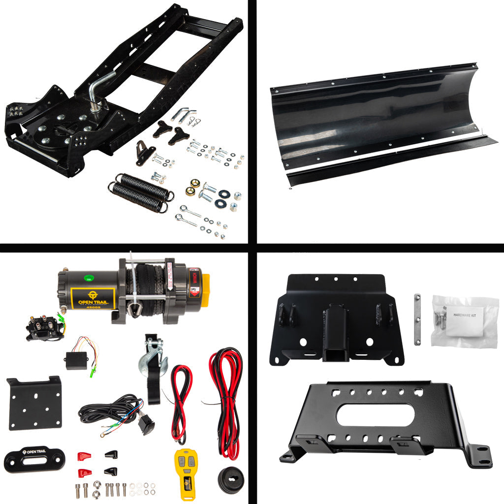 Open Trail Snowplow Kit Polaris fits most 400 - 800 & EV Ranger Midsize & Fullsize Models - MojoMotoSport.com