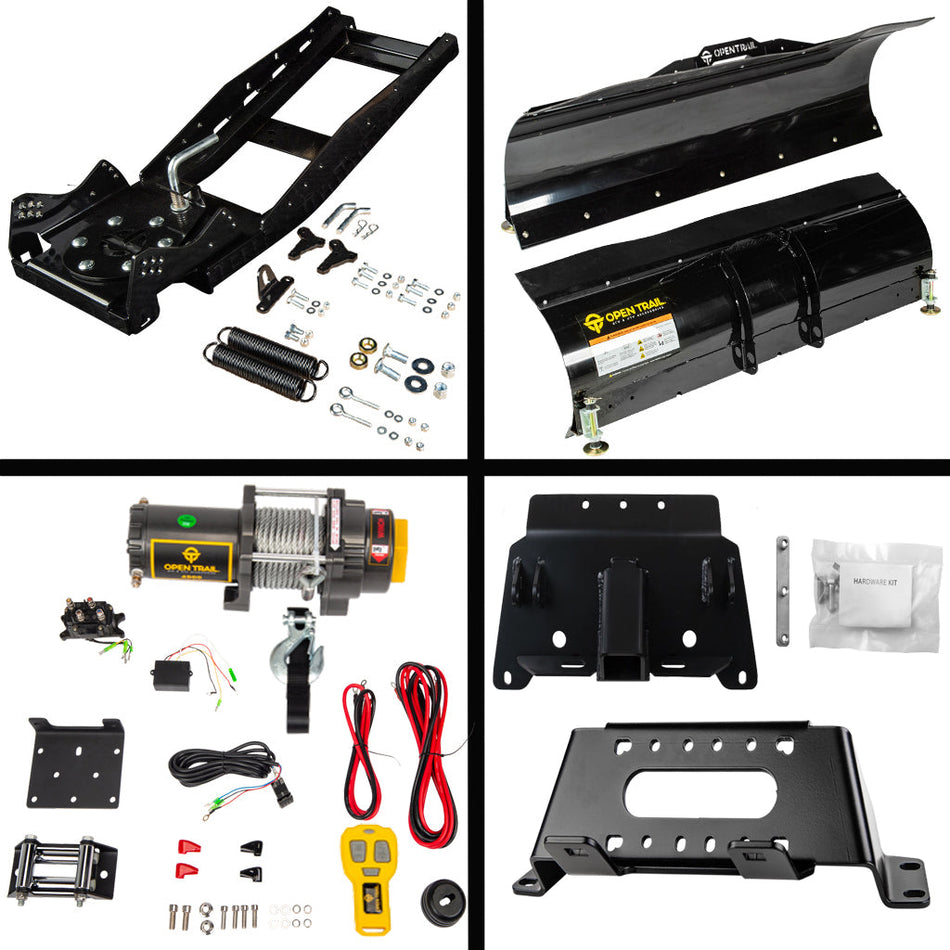 Open Trail Snowplow Kit Polaris fits most 400 - 800 & EV Ranger Midsize & Fullsize Models - MojoMotoSport.com