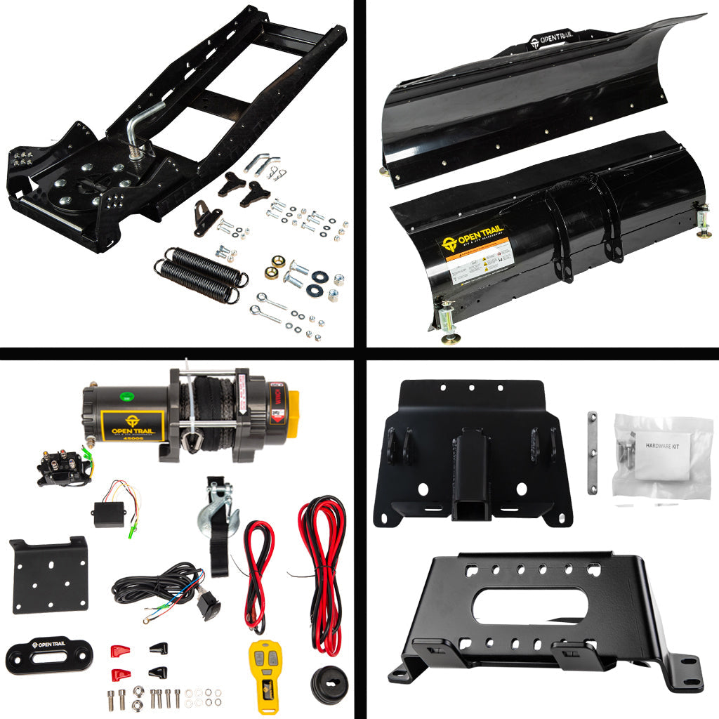 Open Trail Snowplow Kit Polaris fits most 400 - 800 & EV Ranger Midsize & Fullsize Models - MojoMotoSport.com