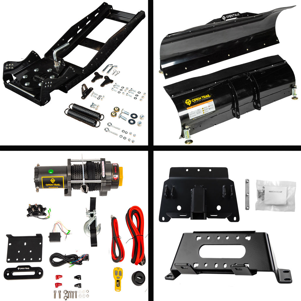 Open Trail Snowplow Kit Polaris fits most 400 - 800 & EV Ranger Midsize & Fullsize Models - MojoMotoSport.com