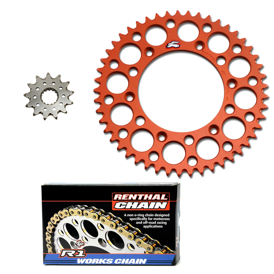 Renthal Ultralight Front & Rear Sprockets & R1 or R3 Chain Kit KTM/Husqvarna/GasGas 125-501