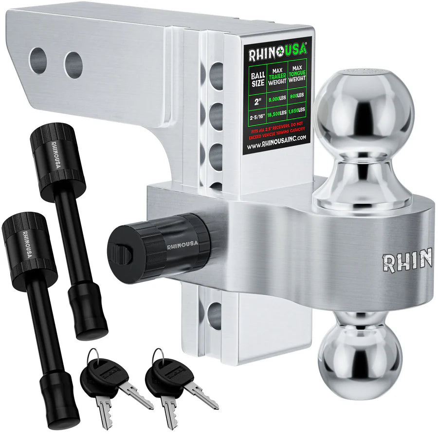 Rhino USA 2.5" Adjustable 6" Drop Hitch | RG-HTDROP2.56