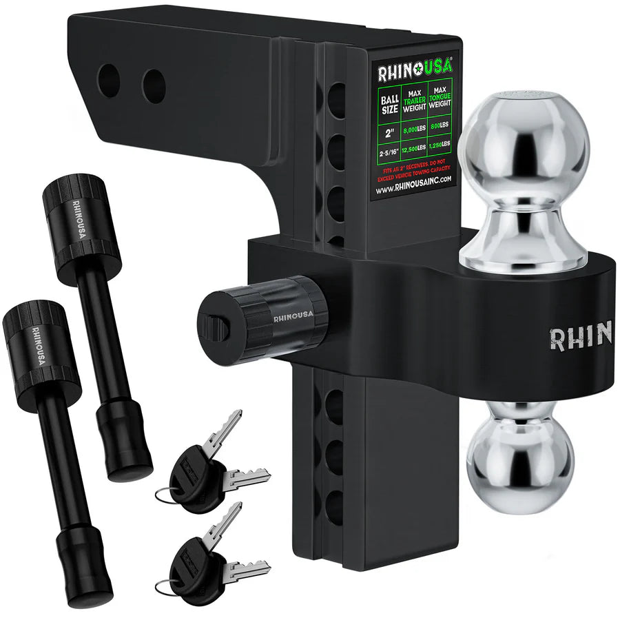 Rhino USA 2" Adjustable 8" Drop Hitch | RG-HTDROP28