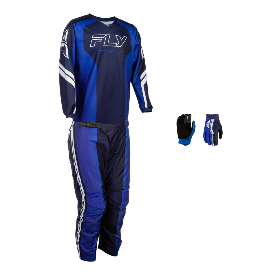 Fly Racing Youth F-16 Raze Combo Kit - Navy/Blue/White
