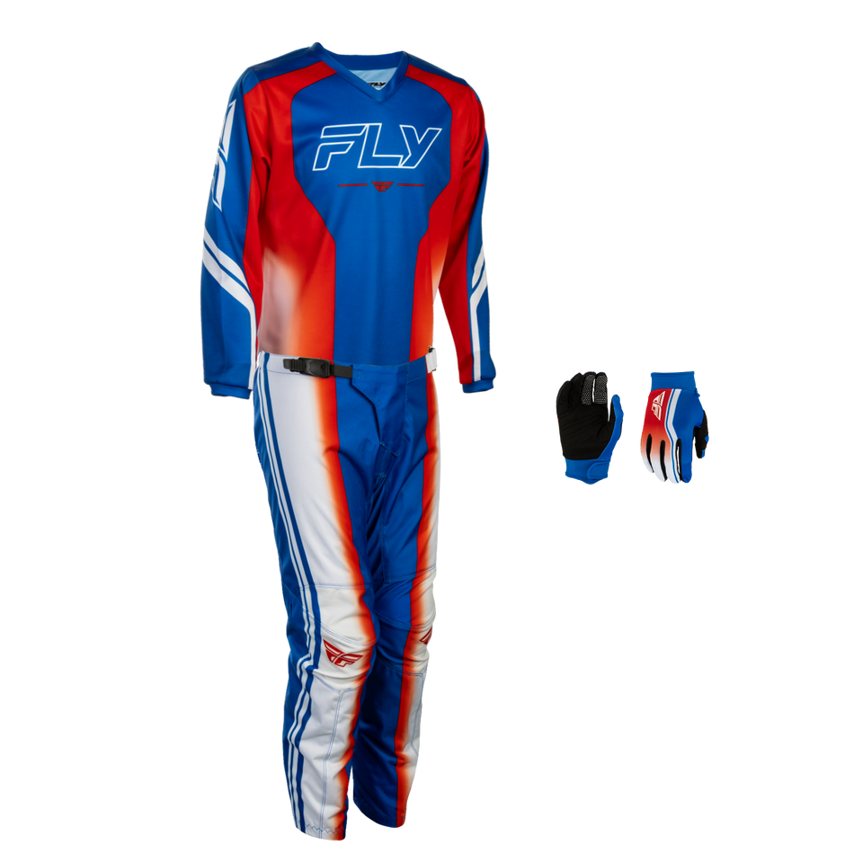 Fly Racing Youth F-16 Raze Combo Kit - Red/White/Blue