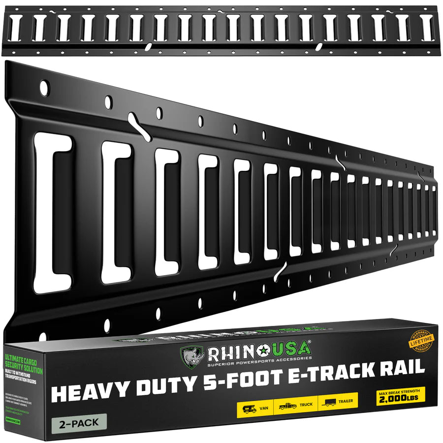 Rhino USA 5' E-Track Tie-Down Rails (2-Pack) | TD-ETRAIL5-2PK