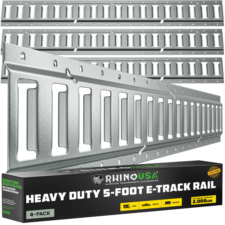 Rhino USA 5' E-Track Tie-Down Rails (4-Pack) | TD-ETRAIL5-4PK