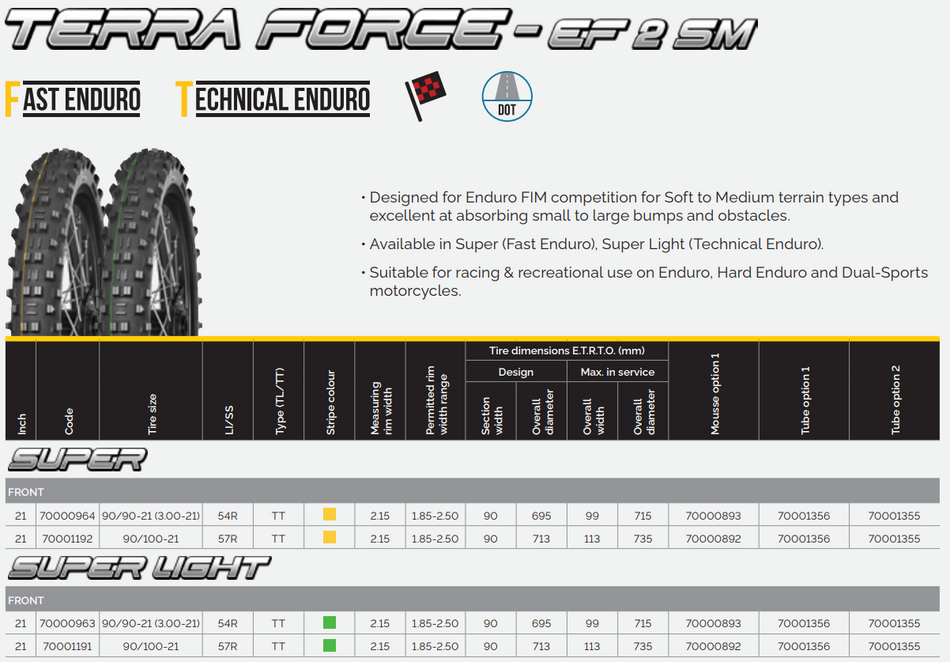 MITAS Terra Force-EF 2 SM Super Light Enduro Front Tire