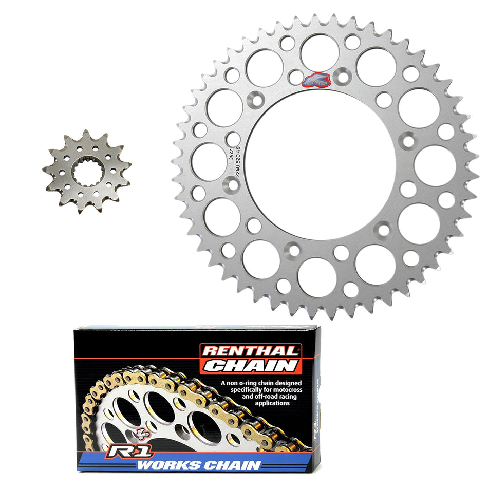 Renthal Ultralight F/R Sprockets & R1 or R3 Chain &  Kit Yamaha YZ450F(X) & 1999+ YZ250(X) 2T