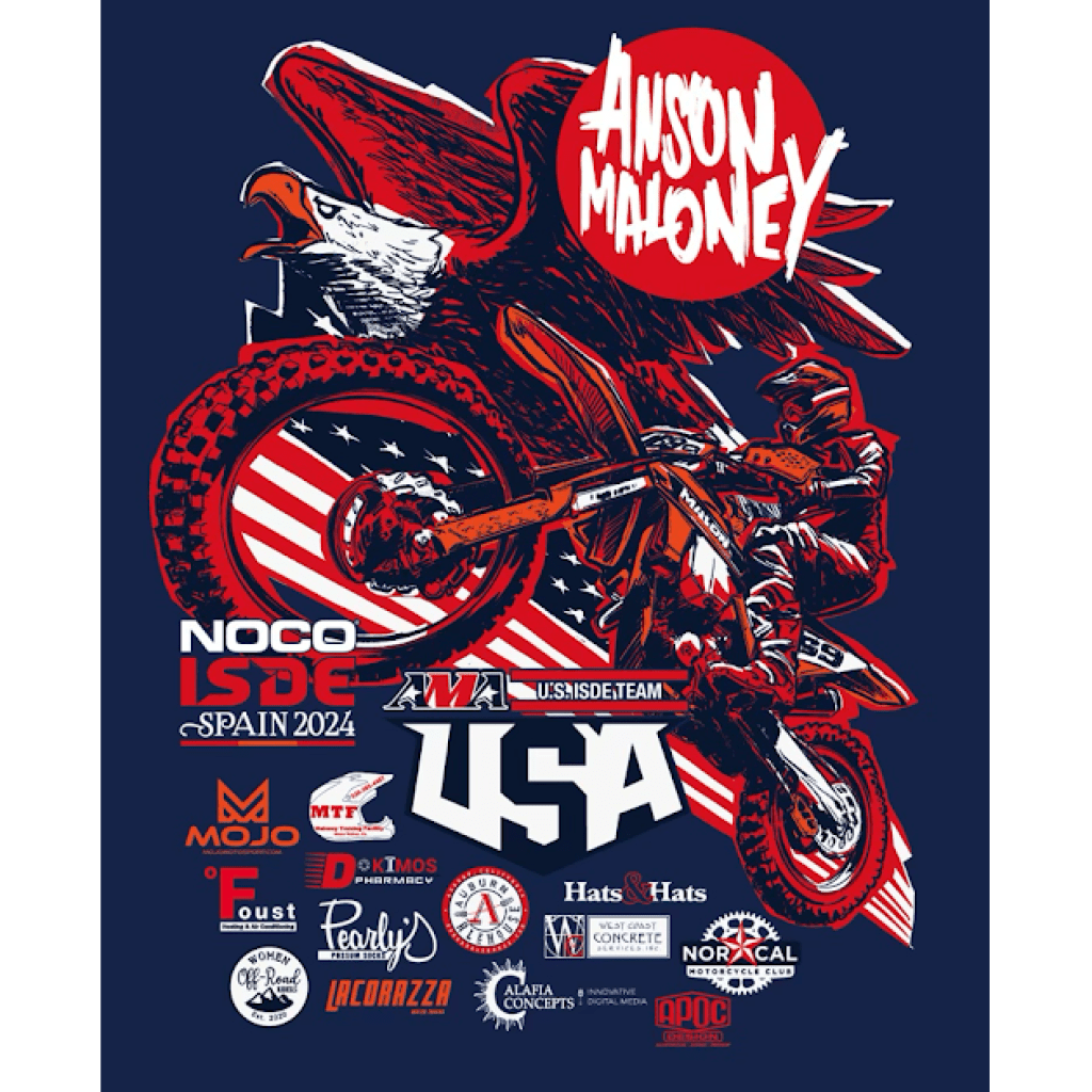 Anson Maloney ISDE Spain 2024 T-Shirt - MojoMotoSport.com
