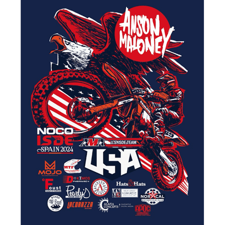 Anson Maloney ISDE Spain 2024 T-Shirt - MojoMotoSport.com