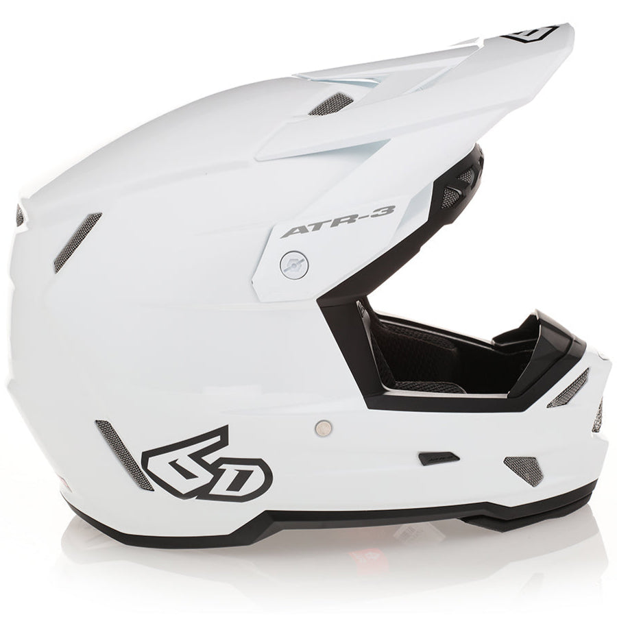 6D ATR-3 Solid Carbon Composite Moto Helmet