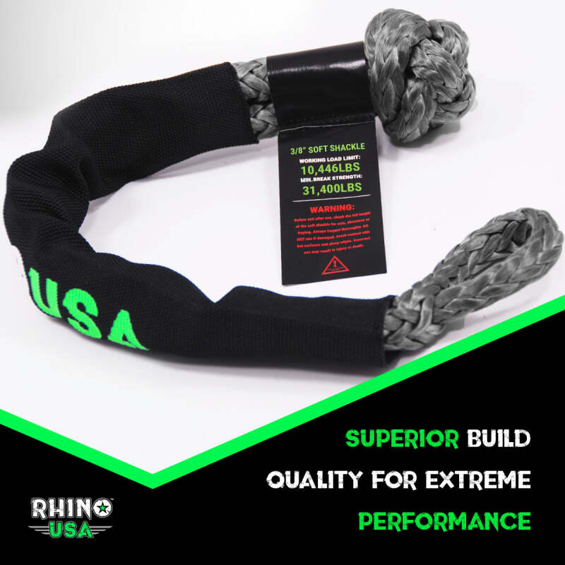 Rhino USA Synthetic Soft Shackle (1Pk 3/8InX22In) (Gray)
