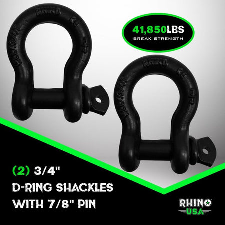 Rhino USA 20Ft Tow Strap/Shackles Combo