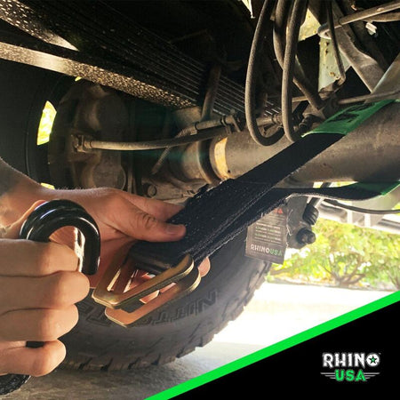 Rhino USA Axle Tie Down Straps (4-Pack) 2In X 38In - Green