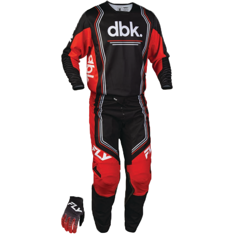 Fly Racing 2027 Youth Kinetic DBK Gearset - Black/Red/White