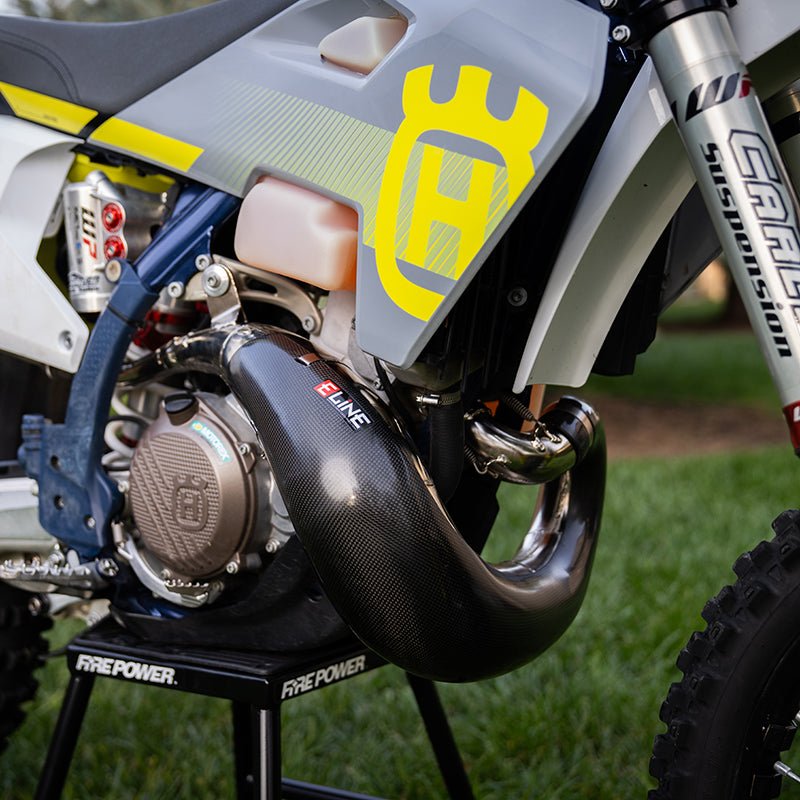 E - Line Carbon Fiber Pipe Guard 2023 - UP KTM/HUS/GAS 250/300 w/ Pro Circuit Pipe 0852325 | MPG25024PC - MojoMotoSport.com
