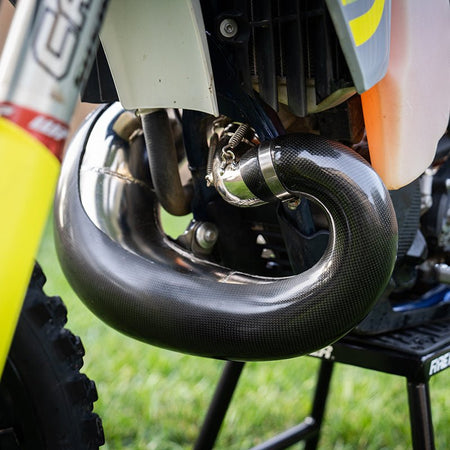 E - Line Carbon Fiber Pipe Guard 2023 - UP KTM/HUS/GAS 250/300 w/ Pro Circuit Pipe 0852325 | MPG25024PC - MojoMotoSport.com