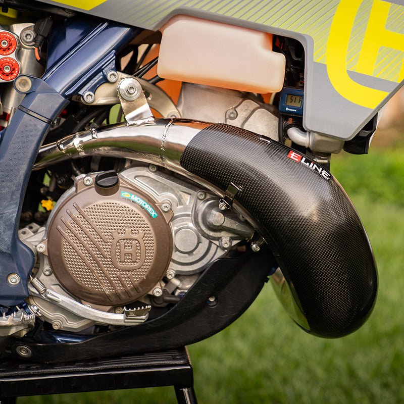 E - Line Carbon Fiber Pipe Guard 2023 - UP KTM/HUS/GAS 250/300 w/ Pro Circuit Pipe 0852325 | MPG25024PC - MojoMotoSport.com