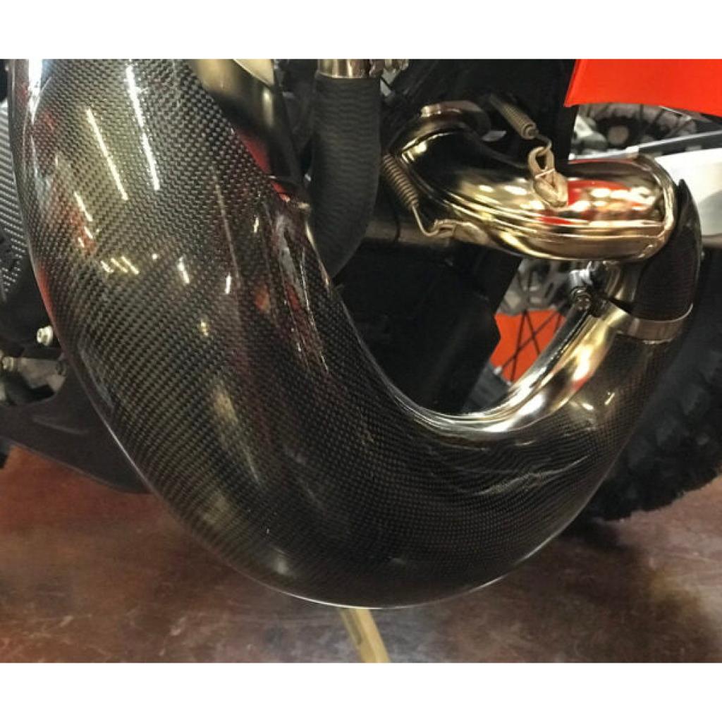 E Line Carbon Fiber Pipe Guard KTM/HUS/GAS 250/300 Fatty/Gnarly Pipe (2023 - 24) | MPG25023C - MojoMotoSport.com
