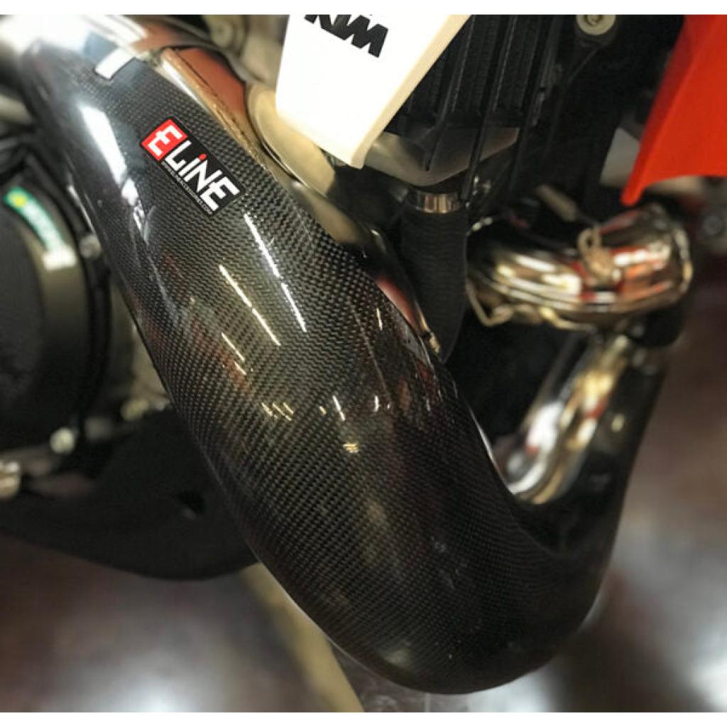 E Line Carbon Fiber Pipe Guard KTM/HUS/GAS 250/300 Fatty/Gnarly Pipe (2023 - 24) | MPG25023C - MojoMotoSport.com