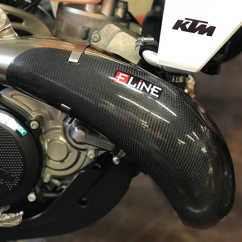 E Line Carbon Fiber Pipe Guard KTM/HUS/GAS 250/300 Fatty/Gnarly Pipe (2023 - 24) | MPG25023C - MojoMotoSport.com